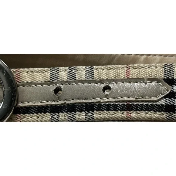 BURBERRY Canvas Belt Nova Check Plaid Made in Italy D-Ring Size 32 See Pics - Picture 8 of 9